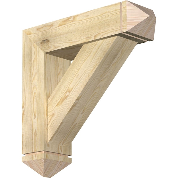 Ekena Millwork Traditional Arts and Crafts Rough Sawn Bracket w/ Offset Brace, Douglas Fir, 8"W x 30"D x 30"H BKT0806X30X30TRA03RDF - main